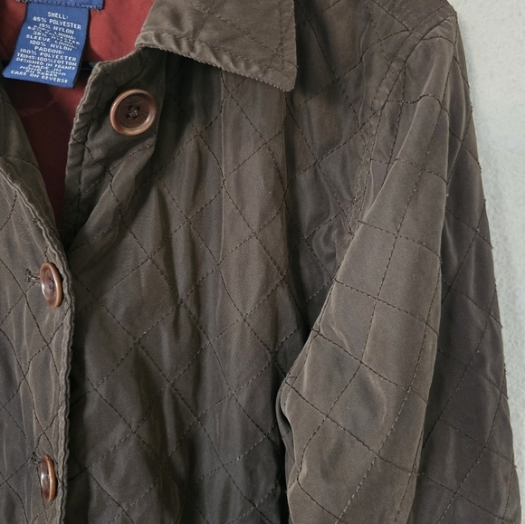 Faconnable Jacket Women XS Brown Quilted Elbow Patch Outerwear Long Sleeve - Picture 7 of 13